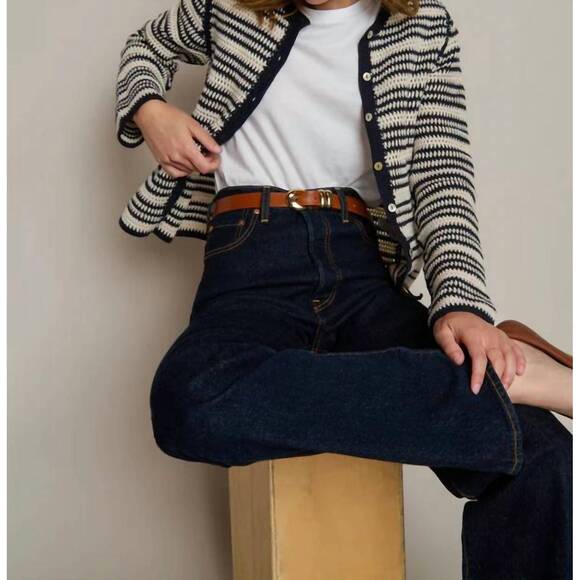 NEW NATION LTD courtney crochet cardigan in seascape stripe - Picture 5 of 7